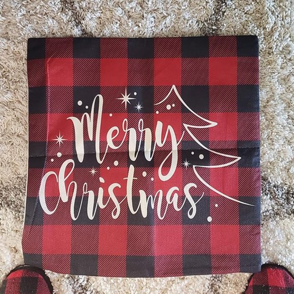 18''x18'' 4 Red Black Farmhouse Emotion Buffalo Check Christmas Pillow Covers - Picture 9 of 10